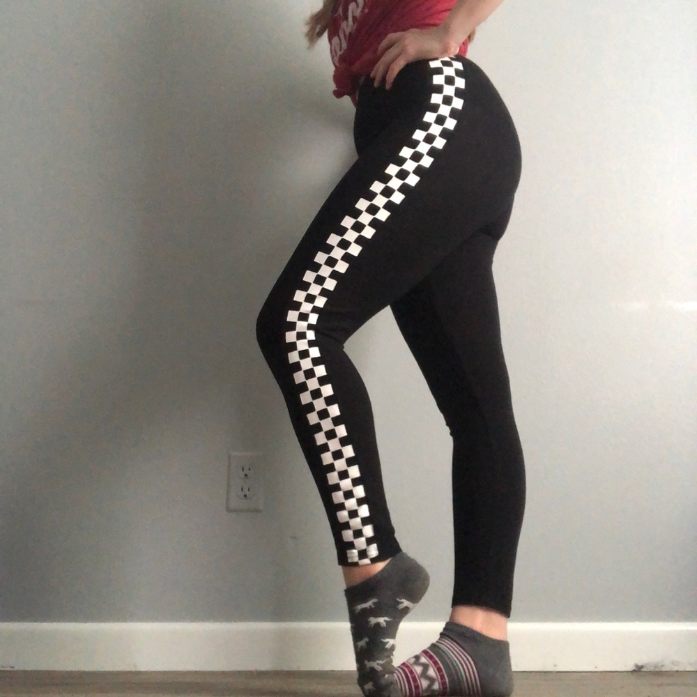 Checkered Black Leggings Size XS